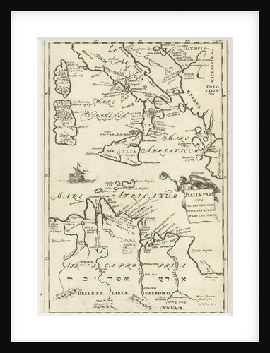 Map of Italy and part of North Africa by Jordaan Luchtmans
