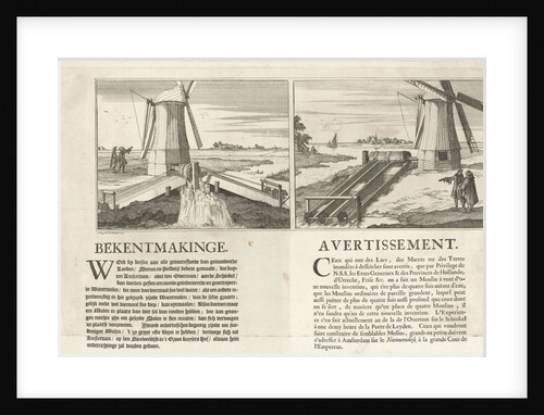 Announcement of a new type of water mill by Caspar Luyken