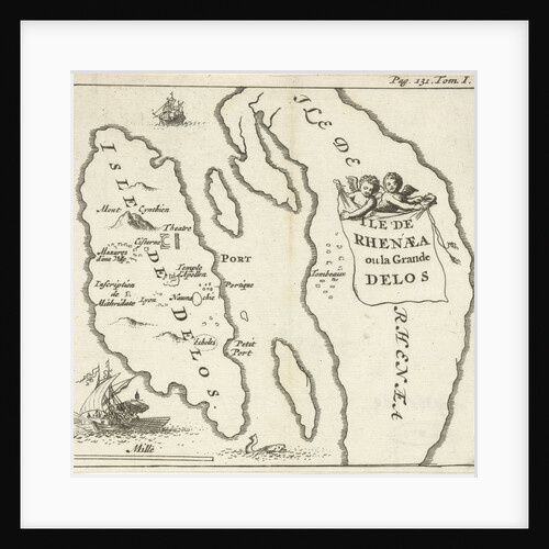 Map of the Cycladic islands of Delos and Rhenia, Greece by Hendrick and Dirk Boom