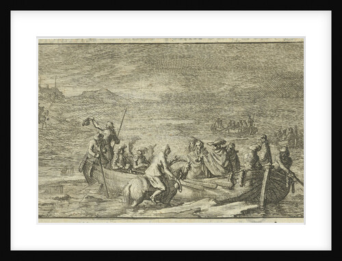 King and his entourage in a rowboat by Jan Claesz ten Hoorn