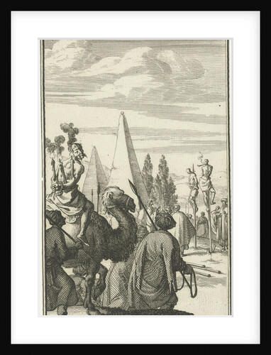 Figures impaled on a pole in Egypt as a punishment by Charles Angot