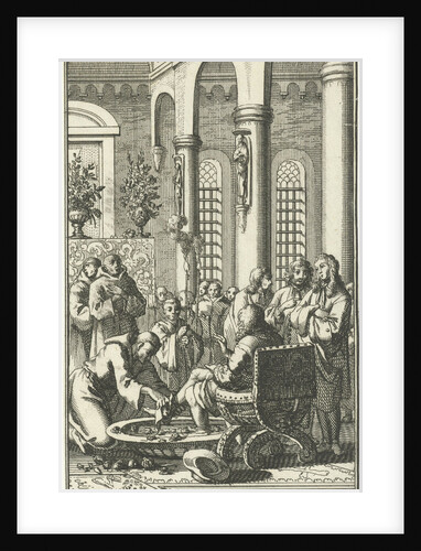 Foot Washing of travelers in a monastery in Jerusalem by Charles Angot