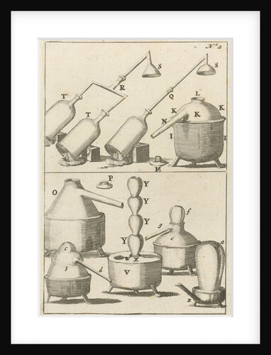 Various images of laboratory tools by Jan Claesz ten Hoorn