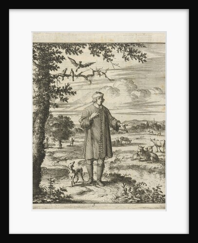 The writer William Shutter with a dog in a brook by Gerbrandt Schagen