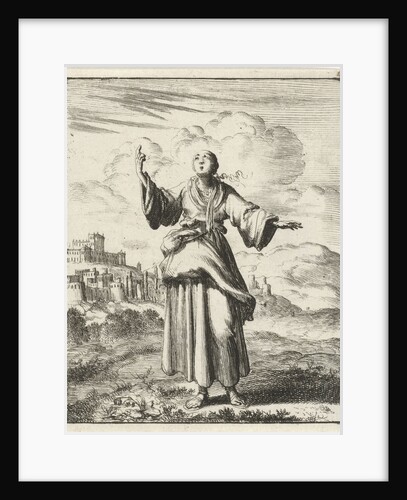 Woman pointing to the sky by Pieter Arentsz II