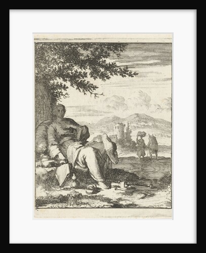 Woman sitting in the shade under a tree by Pieter Arentsz II