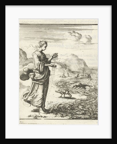 Woman lets sand trickle through her fingers on the beach by Pieter Arentsz II