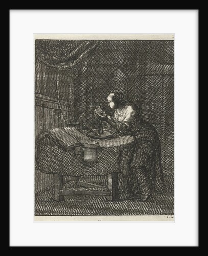 Woman blowing at a glowing candle wick by Pieter Arentsz II