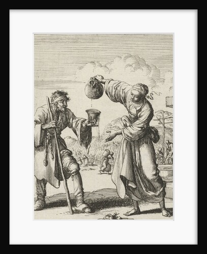 Woman gives a beggar wine by Pieter Arentsz II