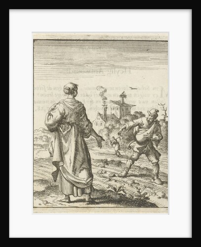 Female beholds a farmer sowing by Pieter Arentsz II