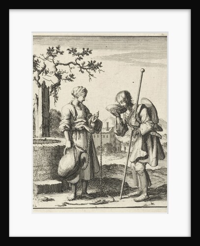 Wife gives a pilgrim water from a jug by Pieter Arentsz II