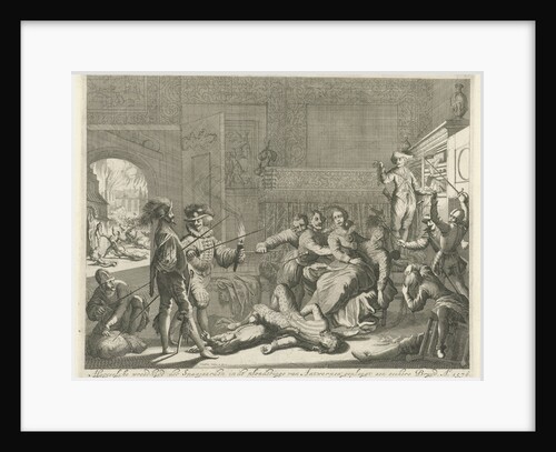 Abuse of a bride by Spanish soldiers during the Spanish Fury in Antwerp by Jan Luyken