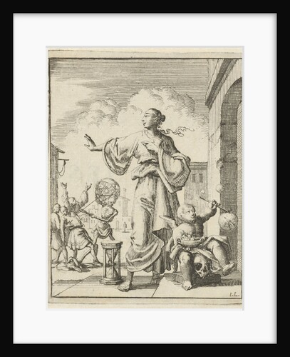 Women making defensive gesture to Death, who cuts the thread of life by Pieter Arentsz II