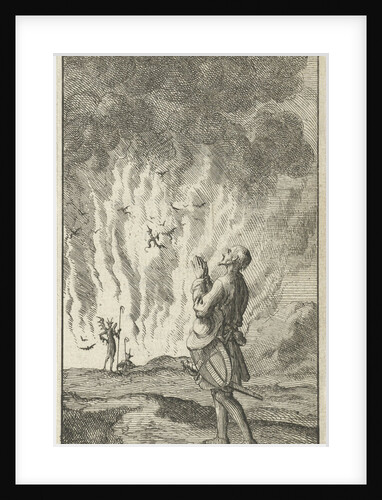Christian is passing Hell while praying by Johannes Boekholt