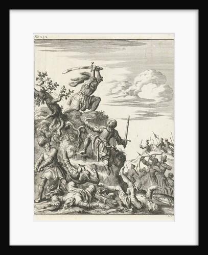 Louis VII, King of France, fighting alone against the enemy at Laodicea by Timotheus ten Hoorn