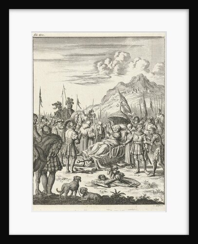 Fulk V, Count of Anjou and King of Jerusalem, dies lying on a stretcher by Timotheus ten Hoorn