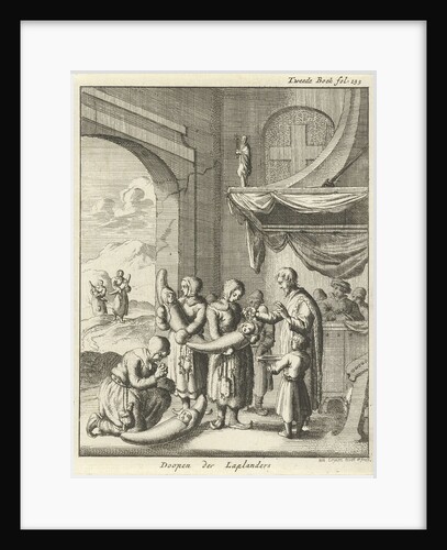 Baptism of children in a church in Lapland by Jan Luyken