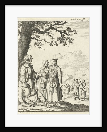 Lapland men and women talking under a tree by Jan Luyken
