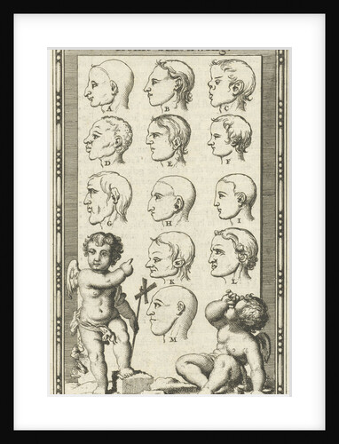 Twelve heads, marked A-M by Willem Goeree