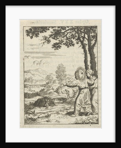 Christ and the soul personified, overlooking a landscape by Pieter Arentsz II