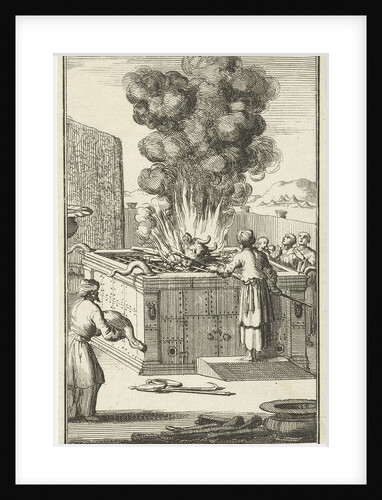 Priest sacrifices bull on the altar of sacrifice by Willem Goeree