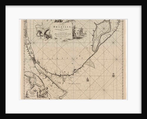 Sea chart of part of the coast of Brazil, Uruguay and Argentina by Johannes van Keulen I