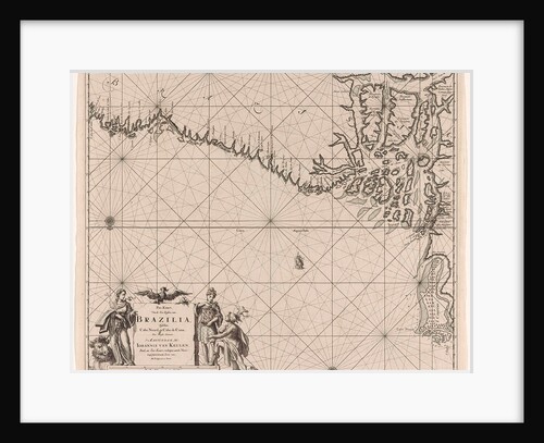 Sea chart of part of the coast of Brazil with the delta of the Amazon river by Johannes van Keulen I