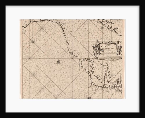 Sea chart of part of the east coast of the United States USA by Johannes van Keulen I