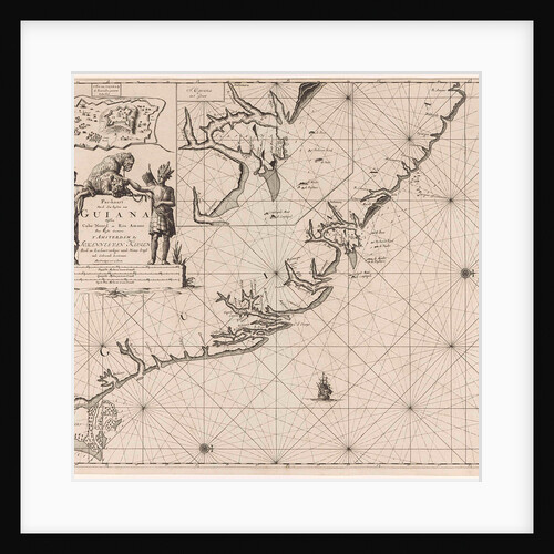 Sea chart of the coast of French Guiana by Johannes van Keulen I