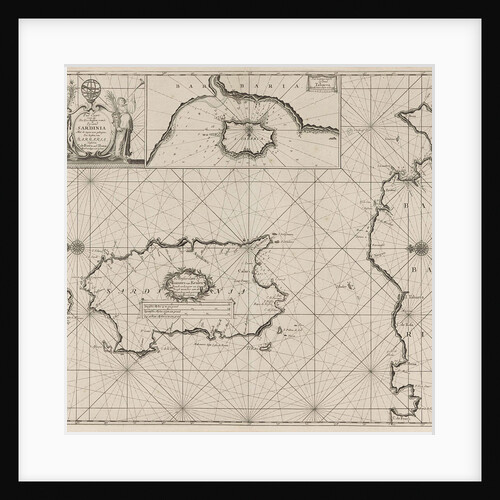 Sea chart of the island of Sardinia and part of the coast of North Africa by Anonymous