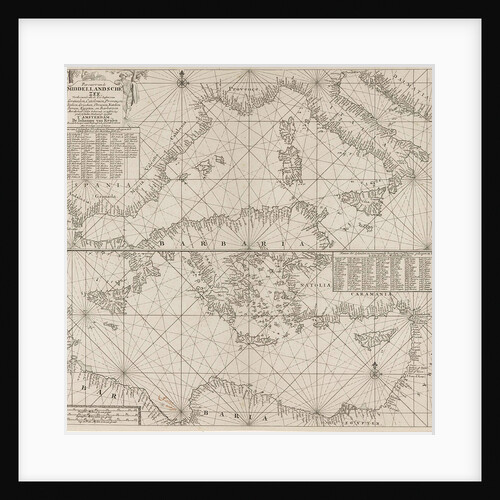 the Mediterranean Sea Map with over the western and the eastern part under by Anonymous