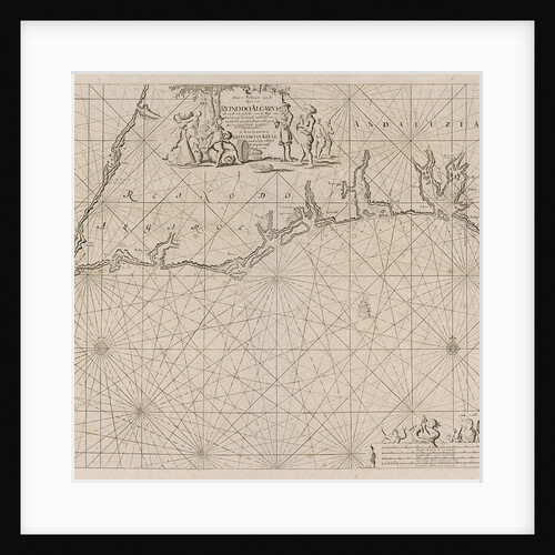 Sea map of part of the south coast of Portugal and Spain with the Algarve and Andalucia by Johannes van Keulen I