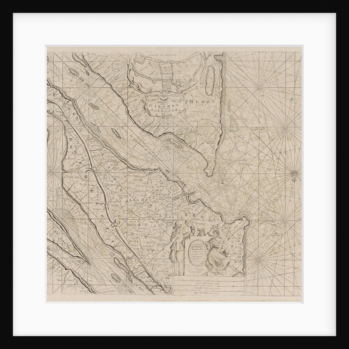Sea chart of the River Gironde to Bordeaux by Johannes van Keulen I