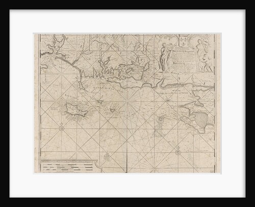 Sea chart of the coast of France between the island of Groix and the municipality of La Baule-Escoublac by Johannes van Keulen I
