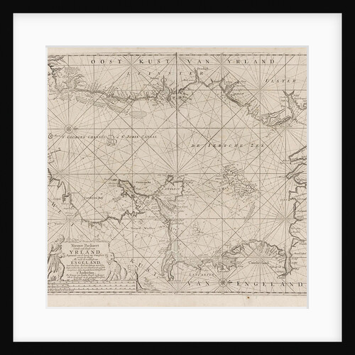 Sea chart of part of the Irish Sea between Ireland and Britain, and the St George's Channel by Jan Luyken