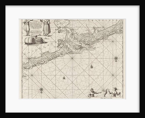 Sea chart of a large part of the Wadden by unknown