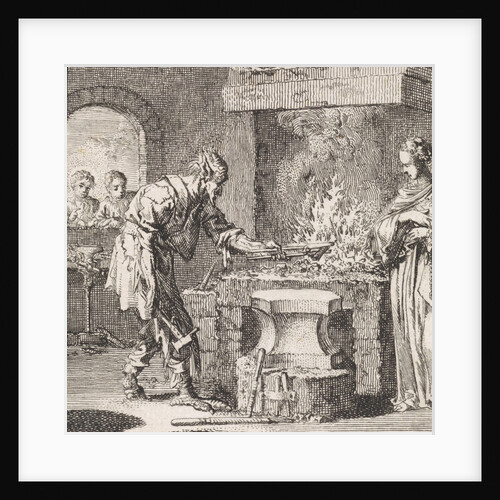 Lady World and the devil in a smithy by Jan Luyken