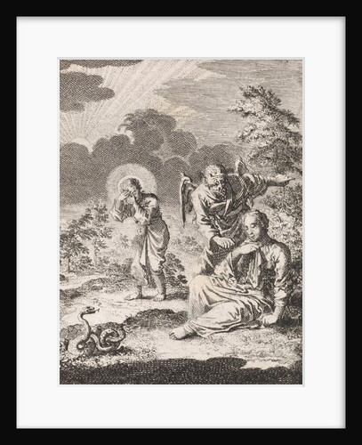 Devil asks the personified soul to leave Christ by Jan Luyken