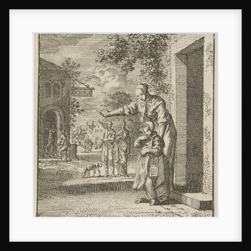 Mother points her child to a school by Cornelis van der Sys