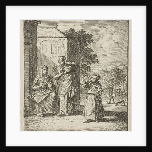 Child blowing a whistle by Cornelis van der Sys