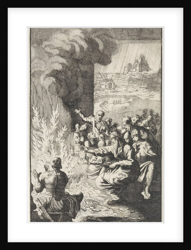 Paul shakes the snake off into the fire by Anonymous