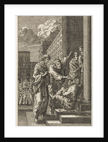 Peter and John heal a lame man by Anonymous