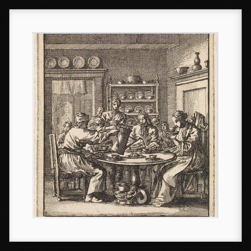 People sit at a table drinking coffee by Pieter Arentsz & Cornelis van der Sys II