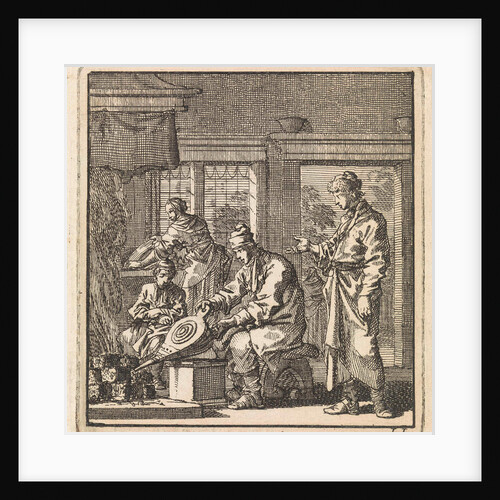 Man stokes the fire with a bellows by Pieter Arentsz & Cornelis van der Sys II