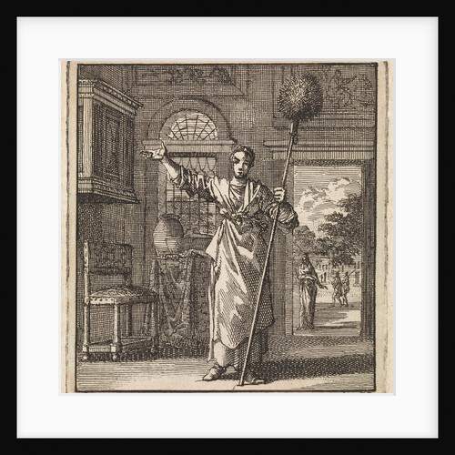 Woman holding a brush on a stick by Pieter Arentsz & Cornelis van der Sys II