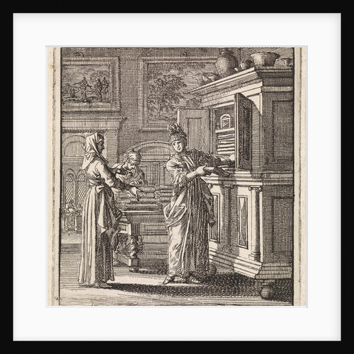 Woman takes things out of a cupboard by van der Sys II