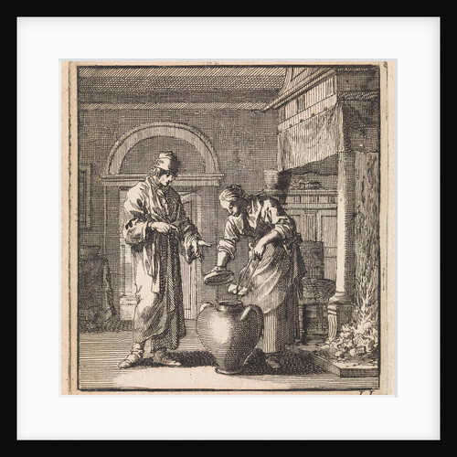 Woman places a coal in a pot by Pieter Arentsz & Cornelis van der Sys II