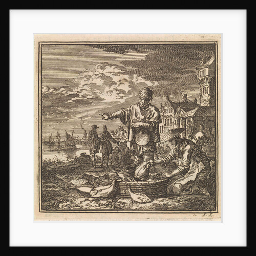 Fisher and his wife and a tub full of fish by Arentsz Pieter Cornelis van der Sys II