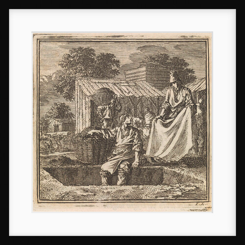 Man sitting on the edge of a deep pit by Pieter Arentsz & Cornelis van der Sys II