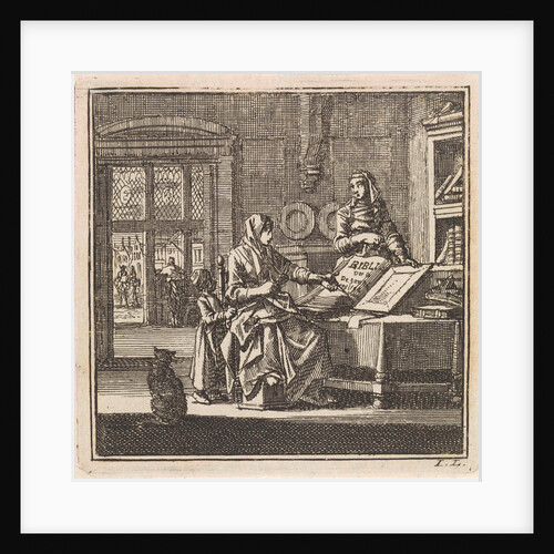 Two women stand near an open bible by Pieter Arentsz & Cornelis van der Sys II